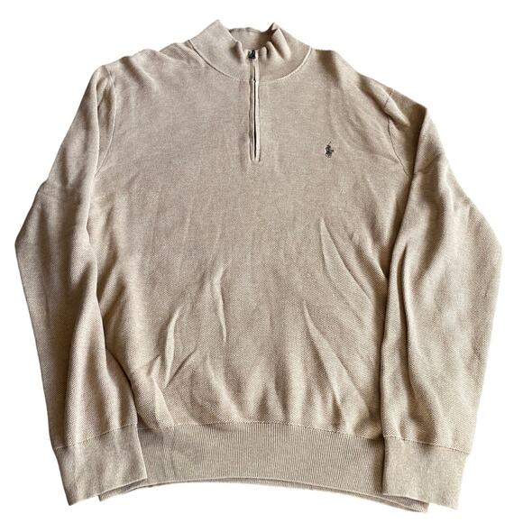 POLO RALPH LAUREN Mock Neck 1/4 Zip Sweater Men XXL - Picture 2 of 6